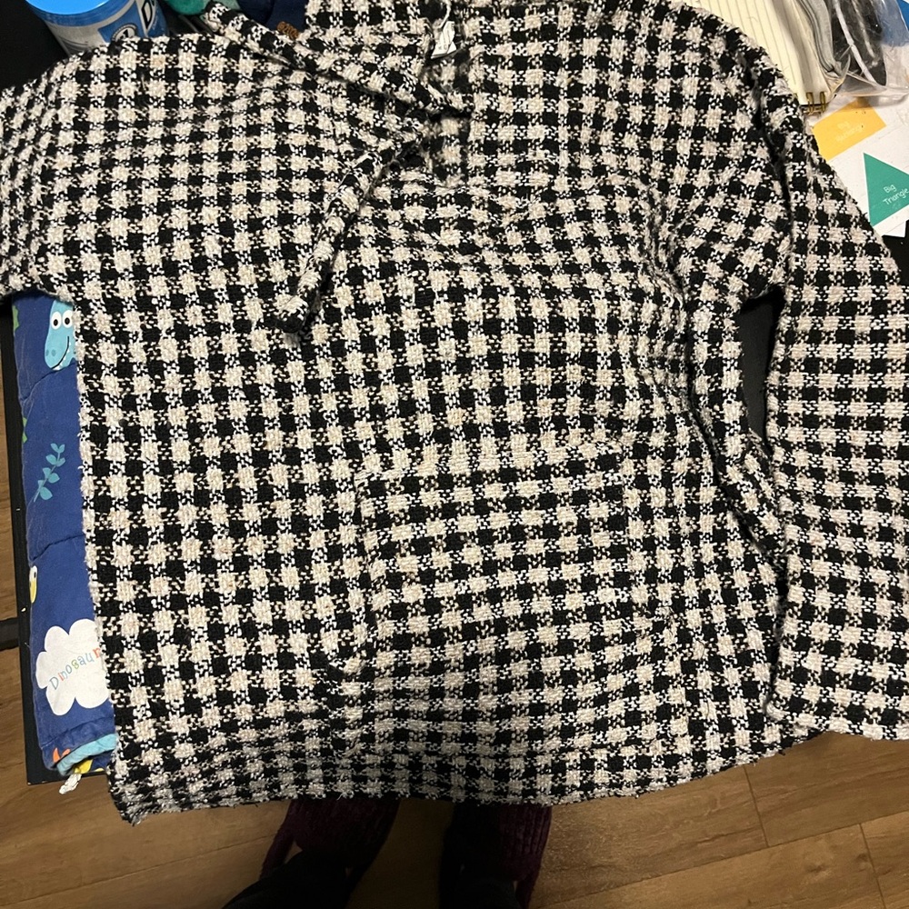 Zara Monochrome Houndstooth Knit